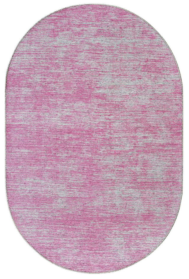 Pink 3' 6 x 5' 6 Asha Oval Area Rug 100% Chenille Cotton Easy Clean Indoor Living Dining Bedroom Office Carpet for Sale at Rug Engine