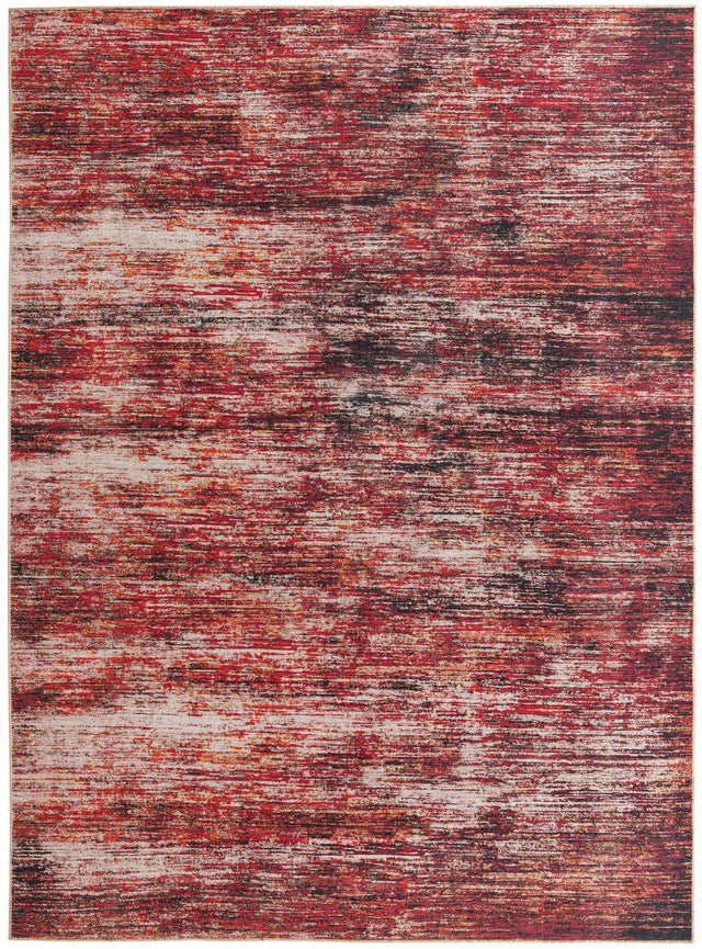 Rust Red 7' 6 x 10' 6 Asha Rectangle Area Rug 100% Chenille Cotton Easy Clean Indoor Living Dining Bedroom Office Carpet for Sale at Rug Engine