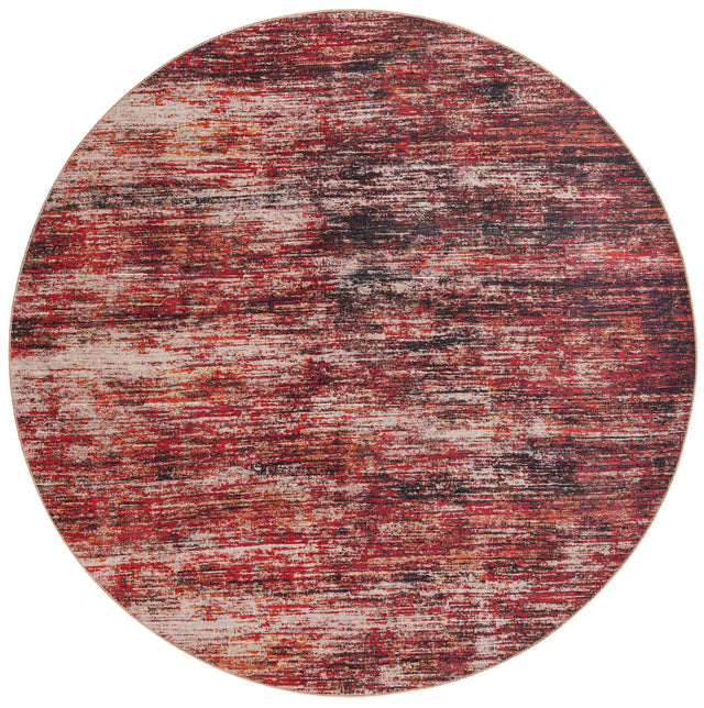 Rust Red 7' 7 x 7' 7 Asha Round Area Rug 100% Chenille Cotton Easy Clean Indoor Living Dining Bedroom Office Carpet for Sale at Rug Engine