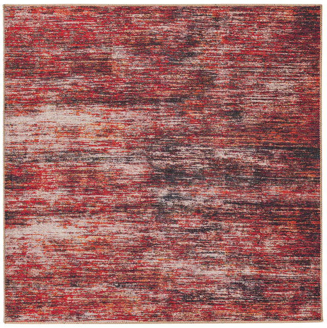 Rust Red 5' x 5' Asha Square Area Rug 100% Chenille Cotton Easy Clean Indoor Living Dining Bedroom Office Carpet for Sale at Rug Engine