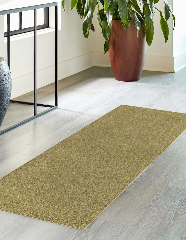 Fem Green 2' x 8' Everyday Solid Runner Area Rug 100% Polypropylene With Felt Backing Easy Clean Simple Carpet for Minimalist Room Decorating for Sale at Rug Engine