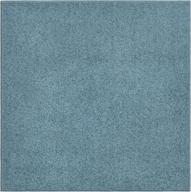 Steel blue 3' 3 x 3' 3 Everyday Solid Square Area Rug 100% Polypropylene With Felt Backing Easy Clean Simple Carpet for Minimalist Room Decorating for Sale at Rug Engine