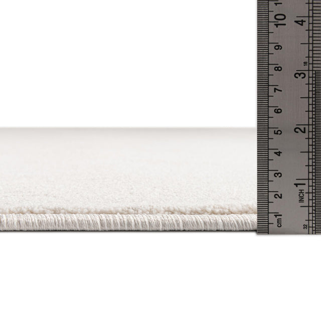 Powder White 3' 3 x 3' 3 Everyday Solid Square Area Rug 100% Polypropylene With Felt Backing Easy Clean Simple Carpet for Minimalist Room Decorating for Sale at Rug Engine