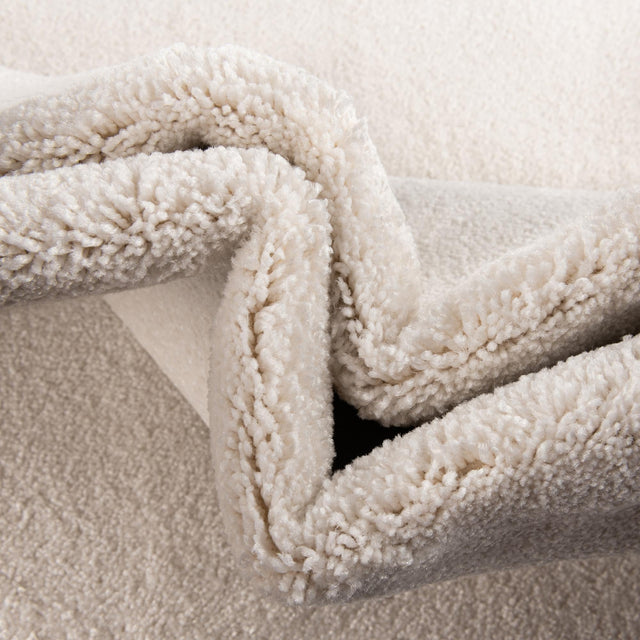 Powder White 3' 3 x 3' 3 Everyday Solid Square Area Rug 100% Polypropylene With Felt Backing Easy Clean Simple Carpet for Minimalist Room Decorating for Sale at Rug Engine