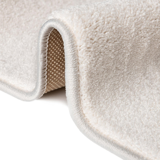 Powder White 3' 3 x 3' 3 Everyday Solid Square Area Rug 100% Polypropylene With Felt Backing Easy Clean Simple Carpet for Minimalist Room Decorating for Sale at Rug Engine
