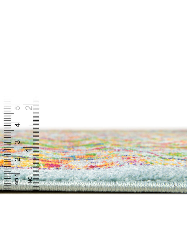 Aqua 5' 3 x 5' 3 Calypso Octagon Area Rug 100% Polypropylene With Cotton Backing Colorful Vivid Traditional Design Carpet for Living Office Dining Rooms for Sale at Rug Engine