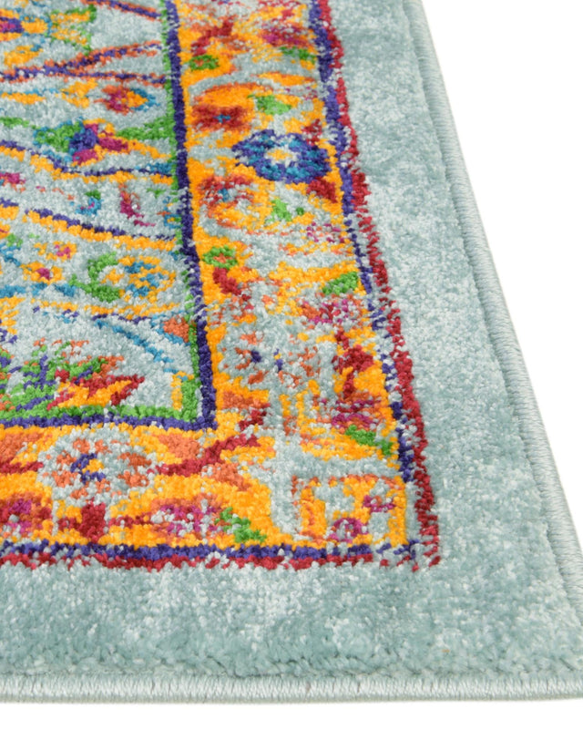 Aqua 5' 3 x 5' 3 Calypso Octagon Area Rug 100% Polypropylene With Cotton Backing Colorful Vivid Traditional Design Carpet for Living Office Dining Rooms for Sale at Rug Engine