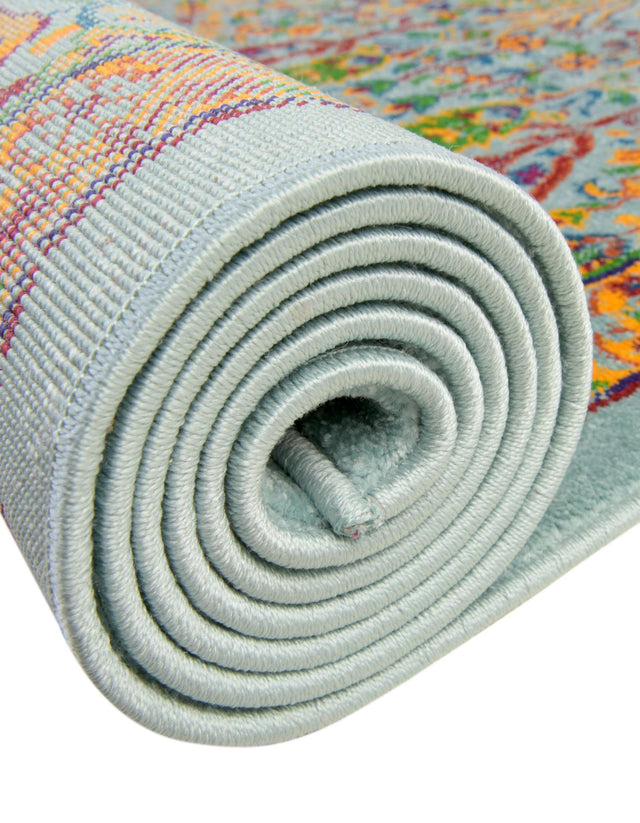 Aqua 7' 10 x 7' 10 Calypso Octagon Area Rug 100% Polypropylene With Cotton Backing Colorful Vivid Traditional Design Carpet for Living Office Dining Rooms for Sale at Rug Engine