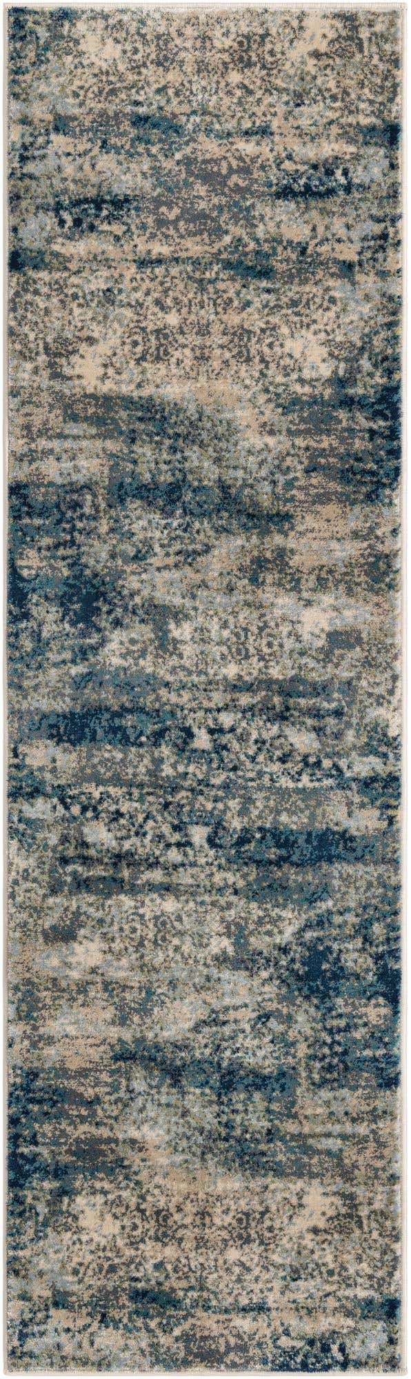 Navy Blue 2' x 7' 1 Mystic Runner Area Rug 100% Polypropylene Abstract Modern Carpet for Living Rooms, Dining, Bedrooms, Office for Sale at Rug Engine