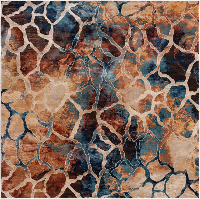 Brick Red 10' x 10' Mystic Square Area Rug 100% Polypropylene Abstract Modern Carpet for Living Rooms, Dining, Bedrooms, Office for Sale at Rug Engine