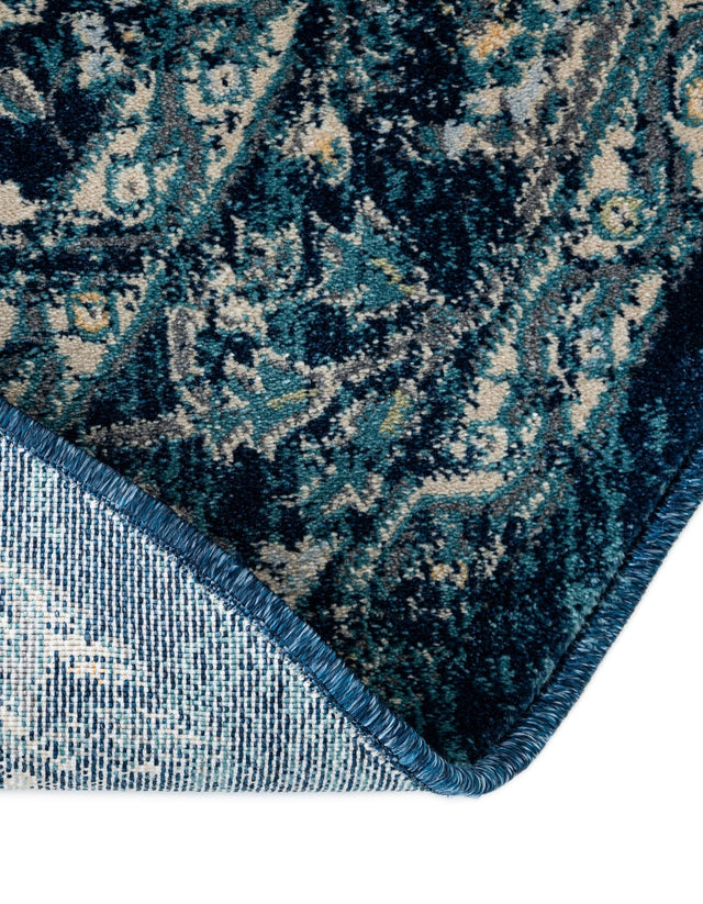 Navy Blue 3' 3 x 3' 3 Oslo Round Area Rug 100% Polypropylene Traditional Classic Vintage Distressed Carpet for Indoor Home Decor for Sale at Rug Engine
