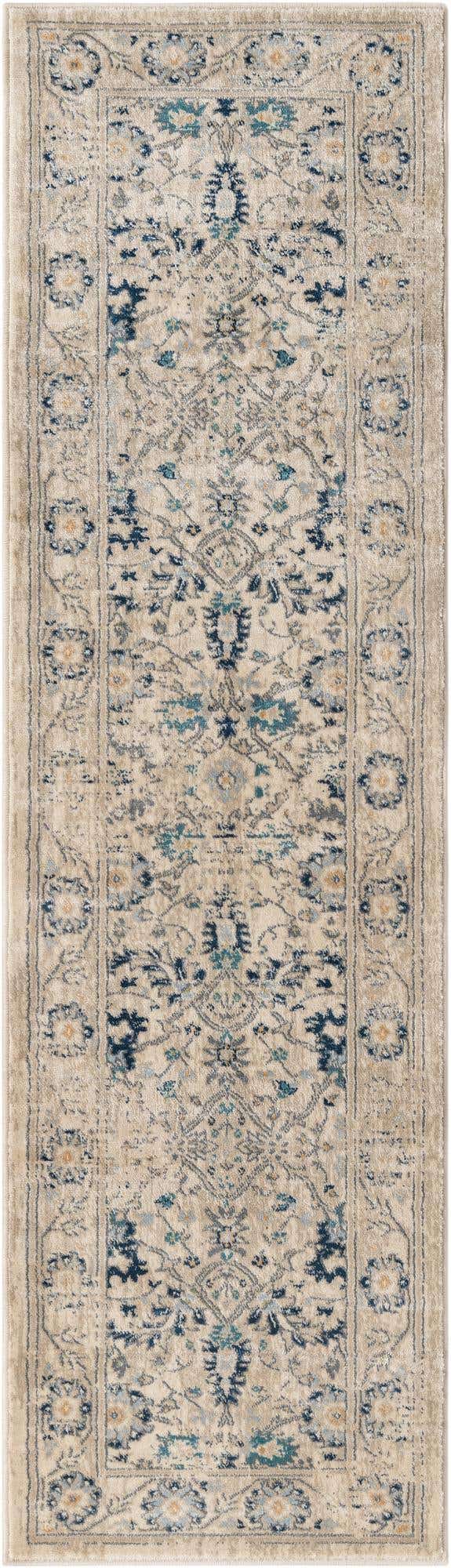 Beige 2' x 8' Oslo Runner Area Rug 100% Polypropylene Traditional Classic Vintage Distressed Carpet for Indoor Home Decor for Sale at Rug Engine