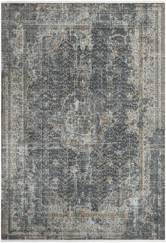 Fume Gray 10' x 14' Baracoa Rectangle Area Rug 100% Polypropylene Distressed Vintage Living Dining Room Office Traditional Carpet for Sale at Rug Engine