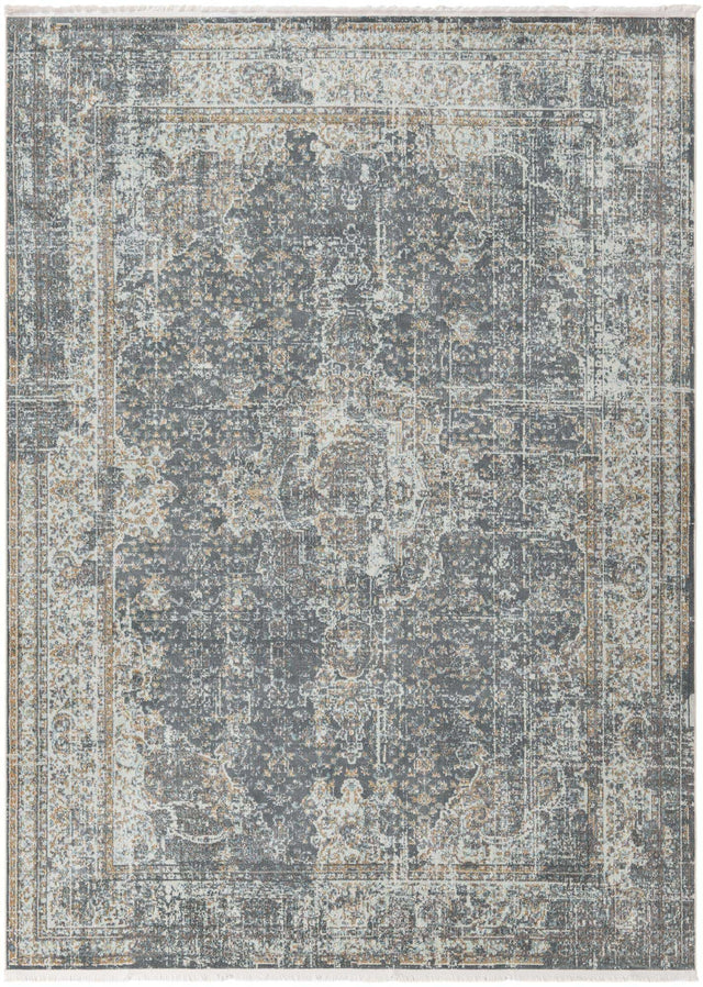Fume Gray 8' 2 x 11' Baracoa Rectangle Area Rug 100% Polypropylene Distressed Vintage Living Dining Room Office Traditional Carpet for Sale at Rug Engine