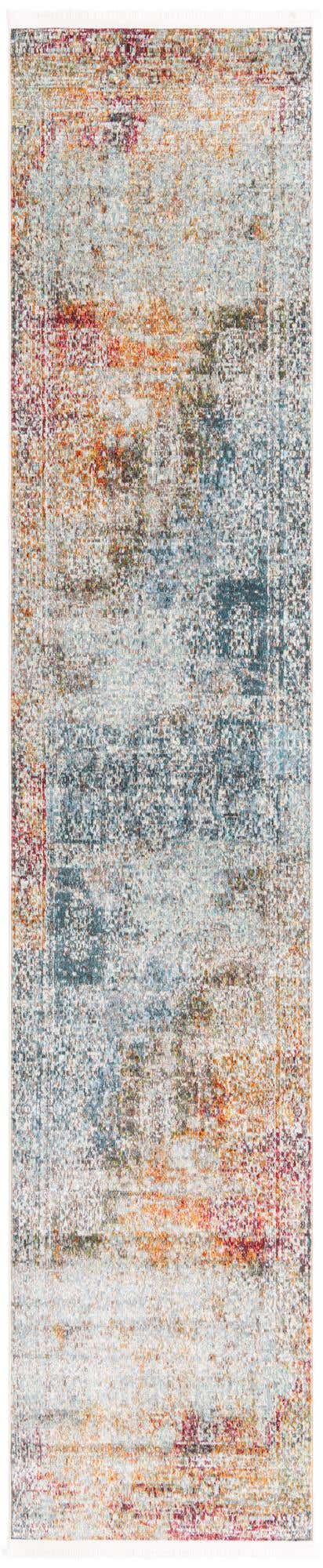 Multicolor 2' 7 x 13' Baracoa Runner Area Rug 100% Polypropylene Distressed Vintage Living Dining Room Office Traditional Carpet for Sale at Rug Engine
