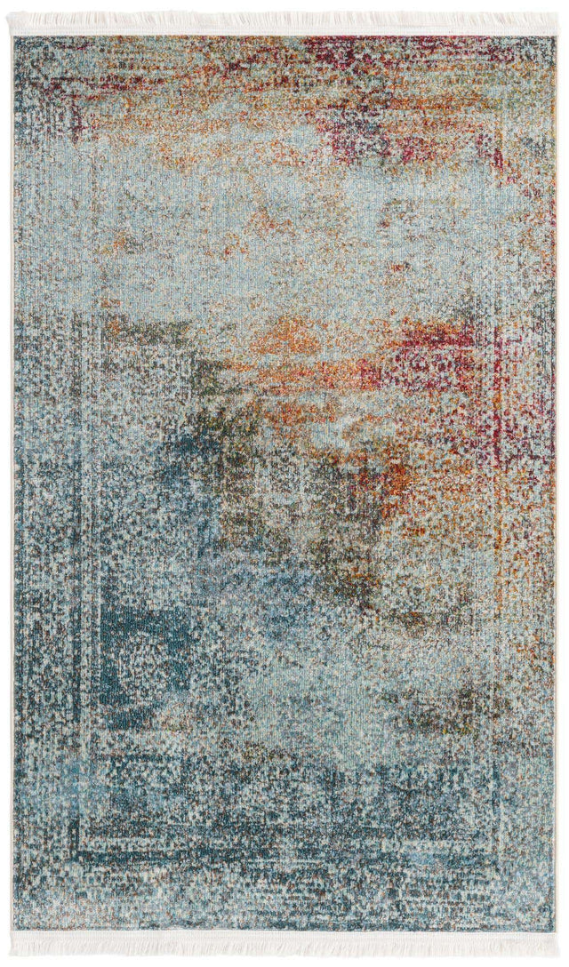 Multicolor 3' x 5' Baracoa Rectangle Area Rug 100% Polypropylene Distressed Vintage Living Dining Room Office Traditional Carpet for Sale at Rug Engine