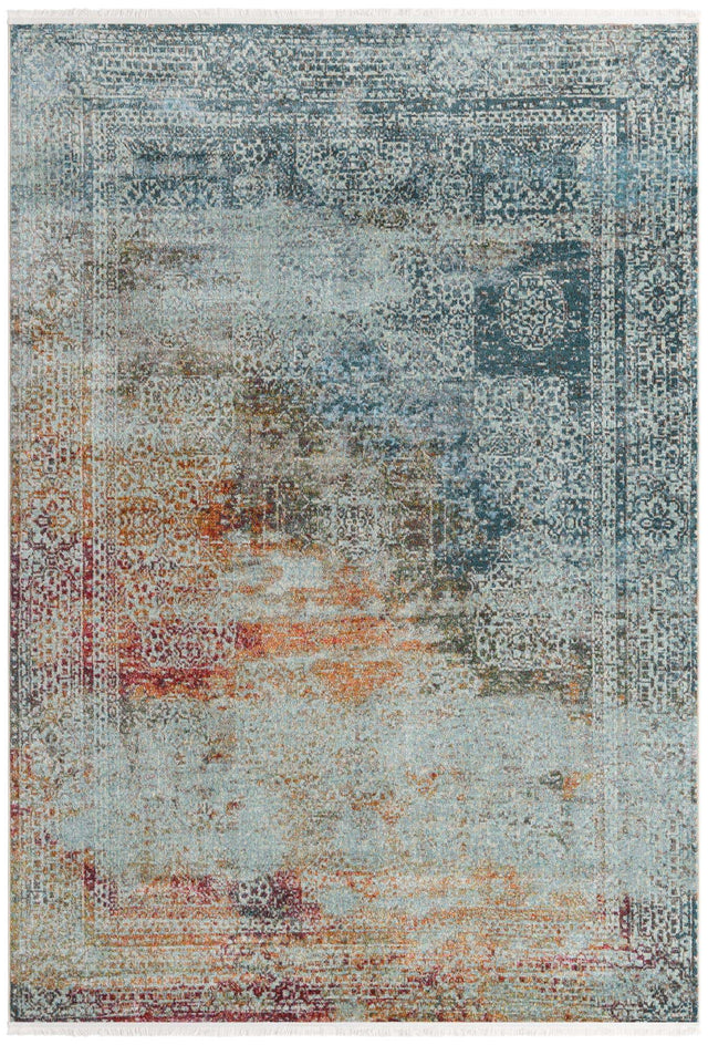 Multicolor 7' x 10' Baracoa Rectangle Area Rug 100% Polypropylene Distressed Vintage Living Dining Room Office Traditional Carpet for Sale at Rug Engine