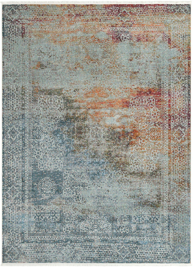 Multicolor 9' x 12' Baracoa Rectangle Area Rug 100% Polypropylene Distressed Vintage Living Dining Room Office Traditional Carpet for Sale at Rug Engine