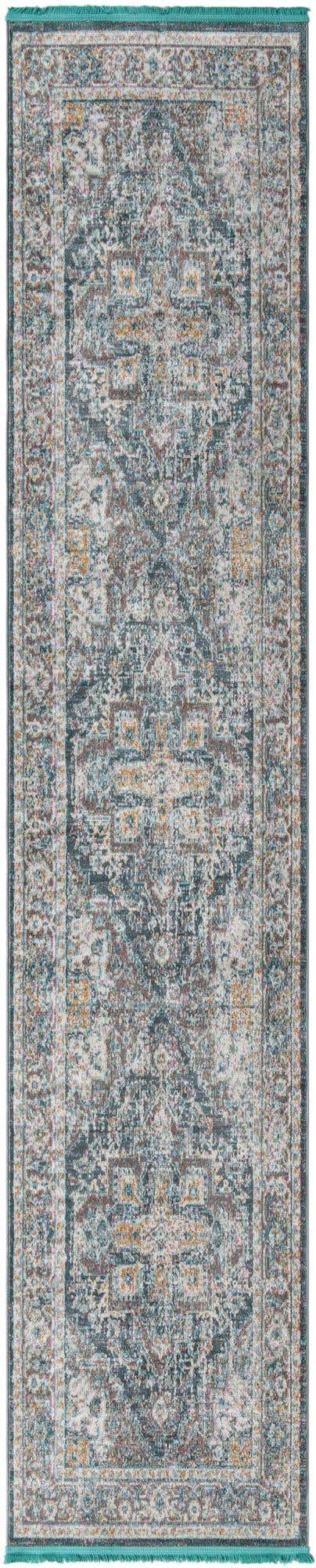 Gray 2' 7 x 13' Baracoa Runner Area Rug 100% Polypropylene Distressed Vintage Living Dining Room Office Traditional Carpet for Sale at Rug Engine