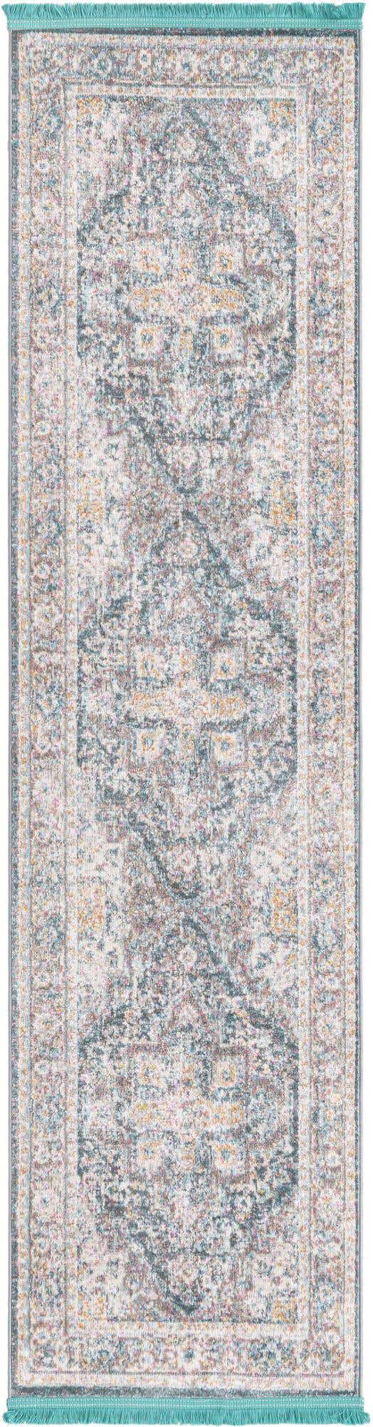 Gray 2' x 8' Baracoa Runner Area Rug 100% Polypropylene Distressed Vintage Living Dining Room Office Traditional Carpet for Sale at Rug Engine