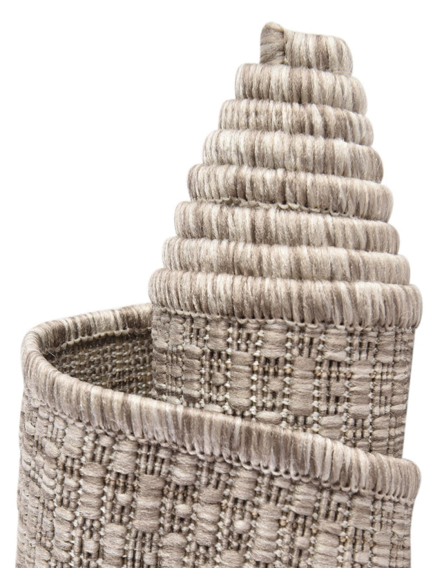 Beige 2' 7 x 4' 1 Outdoor Solid Hearth Half-Round Semicircle Area Rug Weather Resistant for Patio, Deck, Terrace, Balcony, Porch 100% Polypropylene Minimalist Waterproof Carpet for Sale at Rug Engine