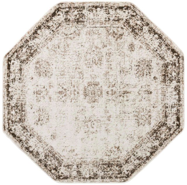 Beige 5' 3 x 5' 3 Sofia Octagon Area Rug Durable Easy Clean Stain Resistant Unique Carpet for Affordable Interior Home Design for Sale at Rug Engine