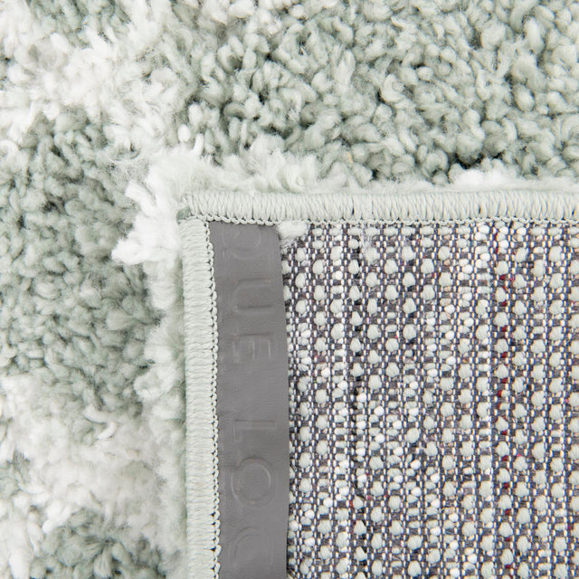 White Cyan 9' x 12' Rabat Shag Rectangle Area Rug Thick Soft Touch Fluffy & Plush Shaggy Pile Durable Geometric Carpet for Luxury Interior Design for Sale at Rug Engine