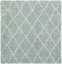 White Cyan 7' 10 x 7' 10 Rabat Shag Square Area Rug Thick Soft Touch Fluffy & Plush Shaggy Pile