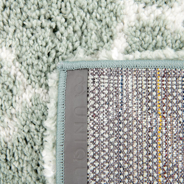 White Cyan 2' x 6' 1 Rabat Shag Runner Area Rug Thick Soft Touch Fluffy & Plush Shaggy Pile Durable Geometric Carpet for Luxury Interior Design for Sale at Rug Engine