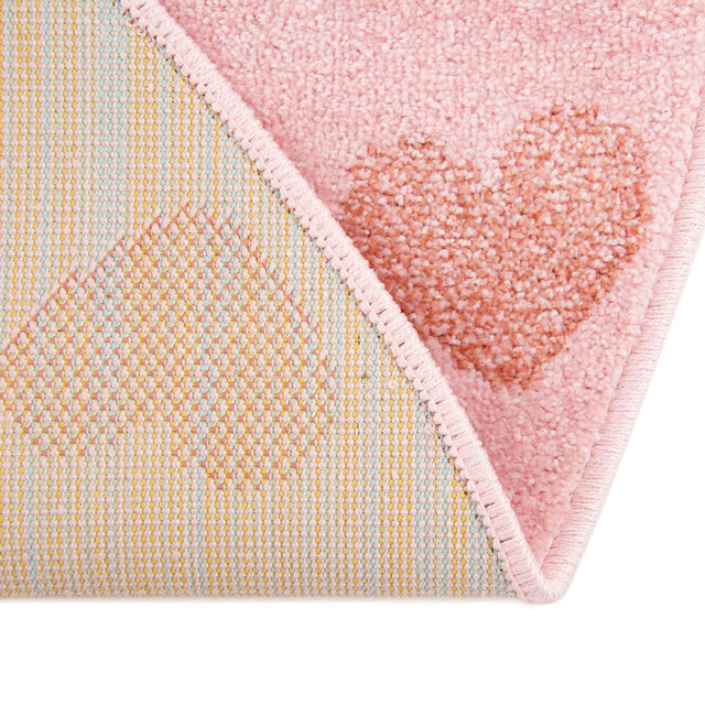 Pink 5' 3 x 5' 3 Whimsy Kids Round Area Rug for Baby Nursery, Toddler Playroom, Bedrooms Playful Fun Design Easy Clean Carpet for Sale at Rug Engine