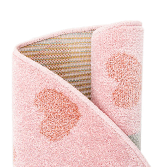 Pink 3' 3 x 3' 3 Whimsy Kids Round Area Rug for Baby Nursery, Toddler Playroom, Bedrooms