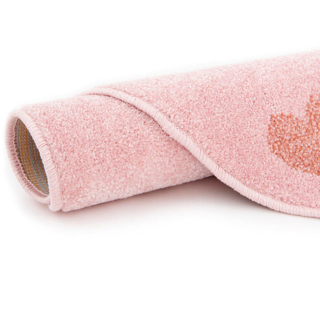 Pink 3' 3 x 3' 3 Whimsy Kids Round Area Rug for Baby Nursery, Toddler Playroom, Bedrooms