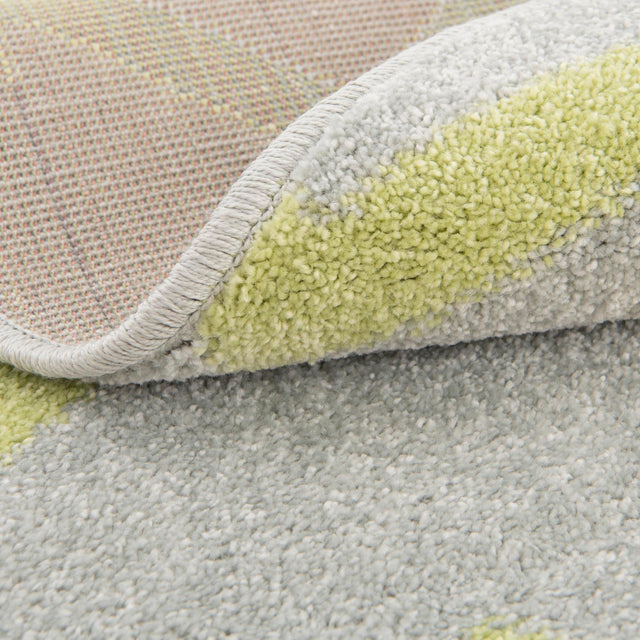 Yellow 5' 3 x 5' 3 Whimsy Kids Round Area Rug for Baby Nursery, Toddler Playroom, Bedrooms