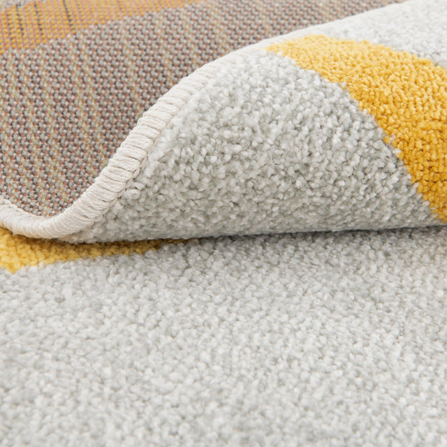 Gray 3' 3 x 3' 3 Whimsy Kids Round Area Rug for Baby Nursery, Toddler Playroom, Bedrooms