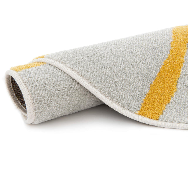 Gray 5' 3 x 5' 3 Whimsy Kids Round Area Rug for Baby Nursery, Toddler Playroom, Bedrooms