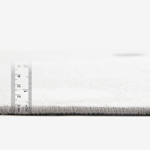 Gray 7' 10 x 7' 10 Whimsy Kids Round Area Rug for Baby Nursery, Toddler Playroom, Bedrooms