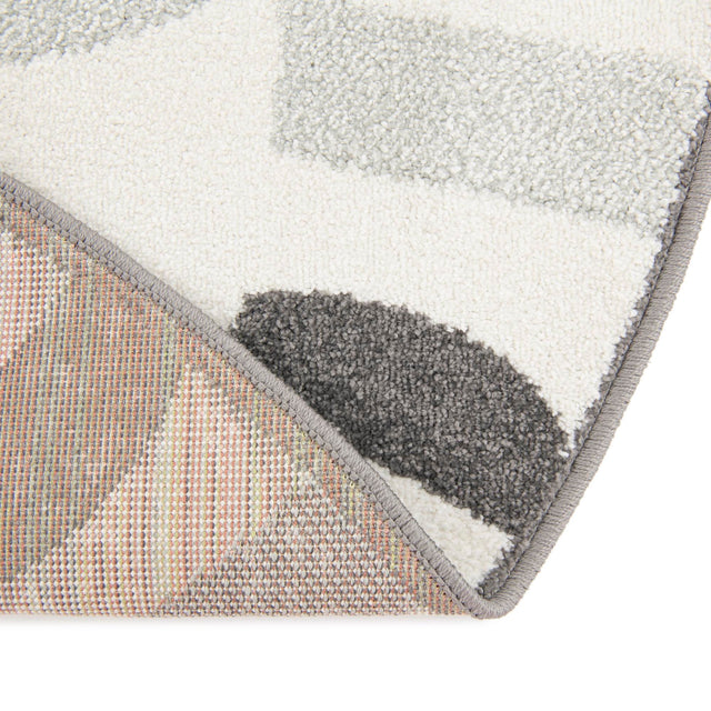 Gray 7' 10 x 7' 10 Whimsy Kids Round Area Rug for Baby Nursery, Toddler Playroom, Bedrooms