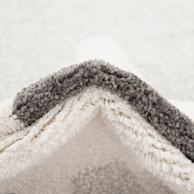 Gray 7' 10 x 7' 10 Whimsy Kids Round Area Rug for Baby Nursery, Toddler Playroom, Bedrooms