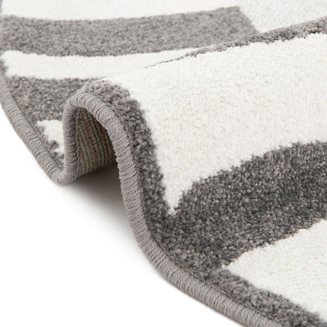 Gray 7' 10 x 7' 10 Whimsy Kids Round Area Rug for Baby Nursery, Toddler Playroom, Bedrooms