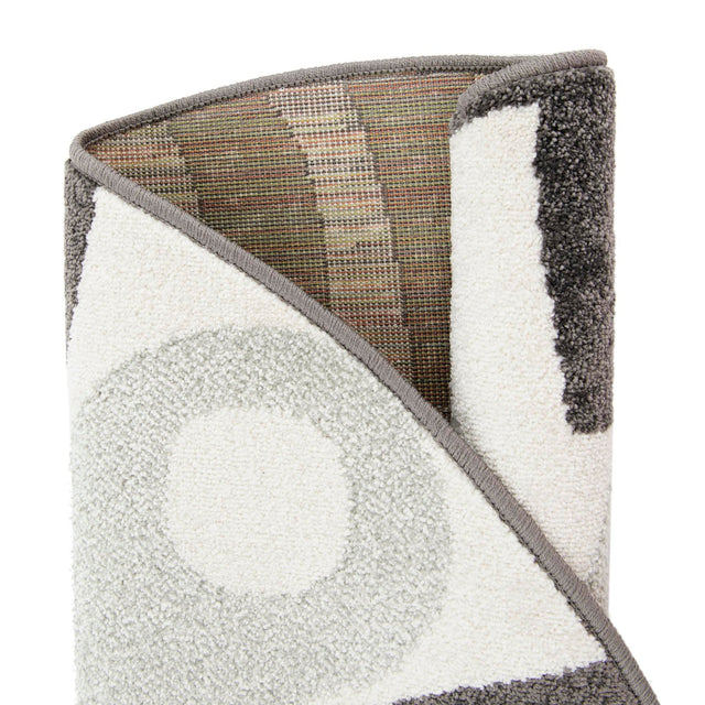 Gray 7' 10 x 7' 10 Whimsy Kids Round Area Rug for Baby Nursery, Toddler Playroom, Bedrooms