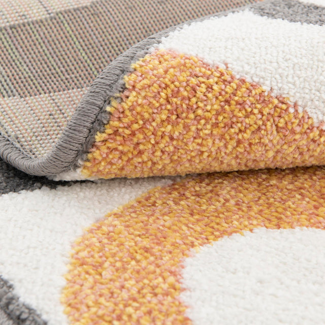 Light Brown 3' 3 x 3' 3 Whimsy Kids Round Area Rug for Baby Nursery, Toddler Playroom, Bedrooms