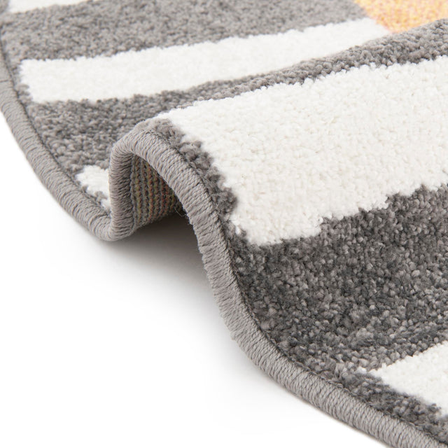 Light Brown 3' 3 x 3' 3 Whimsy Kids Round Area Rug for Baby Nursery, Toddler Playroom, Bedrooms