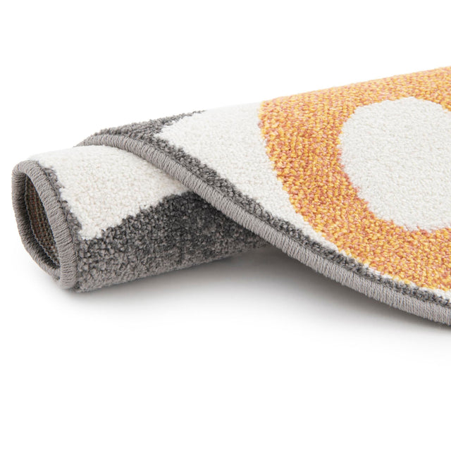 Light Brown 7' 10 x 7' 10 Whimsy Kids Round Area Rug for Baby Nursery, Toddler Playroom, Bedrooms