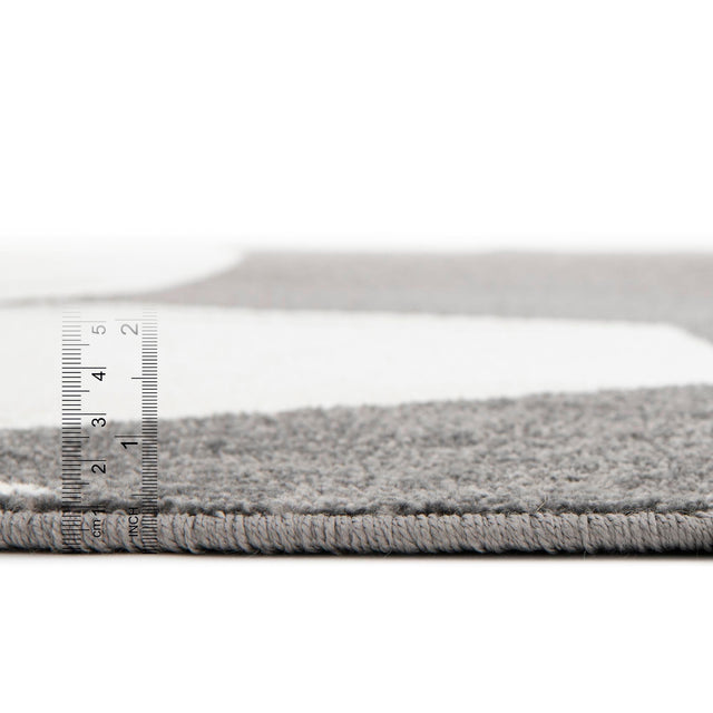 Black and White 7' 10 x 7' 10 Whimsy Kids Round Area Rug for Baby Nursery, Toddler Playroom, Bedrooms