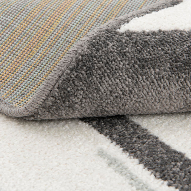 Black and White 7' 10 x 7' 10 Whimsy Kids Round Area Rug for Baby Nursery, Toddler Playroom, Bedrooms