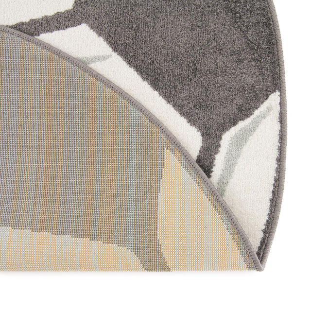 Black and White 5' 3 x 5' 3 Whimsy Kids Round Area Rug for Baby Nursery, Toddler Playroom, Bedrooms Playful Fun Design Easy Clean Carpet for Sale at Rug Engine