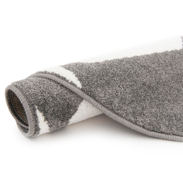 Black and White 3' 3 x 3' 3 Whimsy Kids Round Area Rug for Baby Nursery, Toddler Playroom, Bedrooms