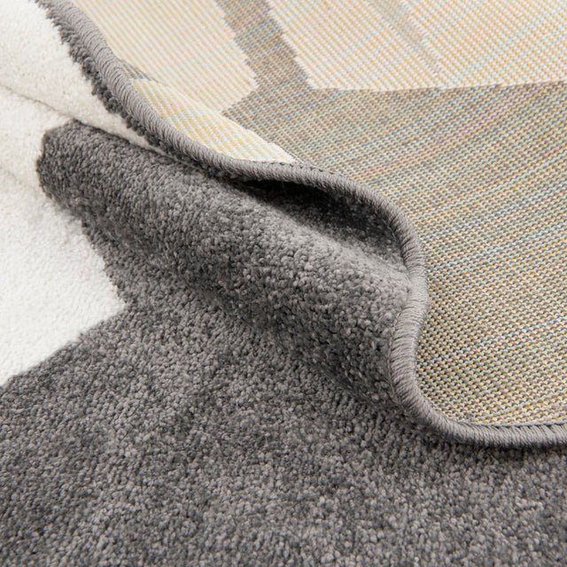 Black and White 3' 3 x 3' 3 Whimsy Kids Round Area Rug for Baby Nursery, Toddler Playroom, Bedrooms