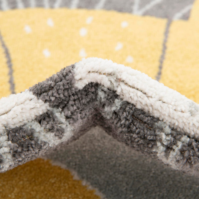 Ivory 7' 10 x 7' 10 Whimsy Kids Round Area Rug for Baby Nursery, Toddler Playroom, Bedrooms