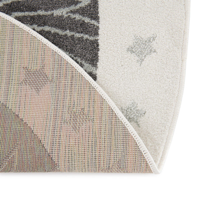 Ivory 7' 10 x 7' 10 Whimsy Kids Round Area Rug for Baby Nursery, Toddler Playroom, Bedrooms